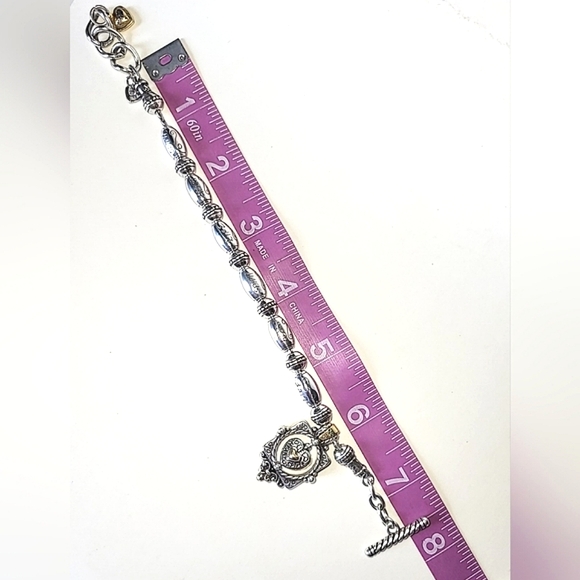 BRIGHTON SPINNING HEART CHARM BRACELET - TWO-TONE - RETIRED DESIGN - Picture 6 of 9